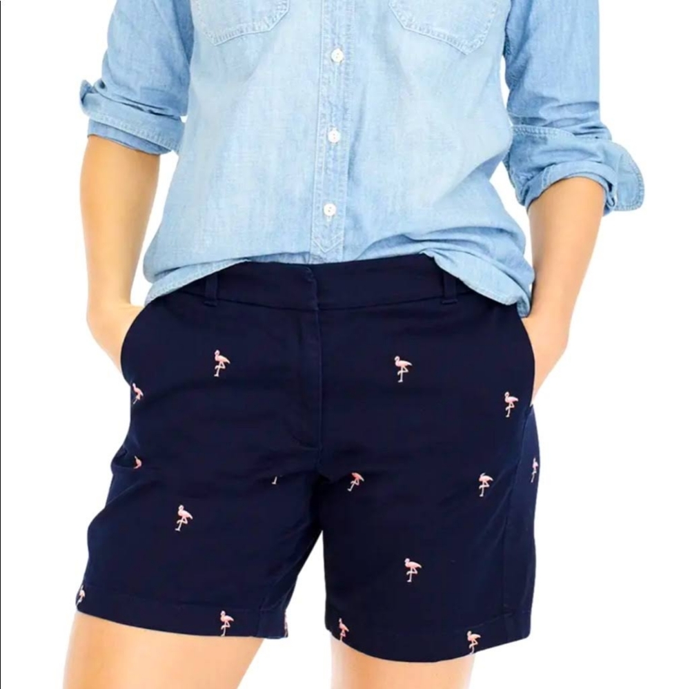 J. Crew flamingo shorts